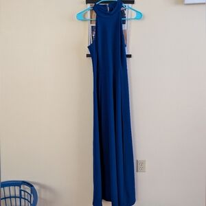 Elegant Blue Sleeveless Dress
